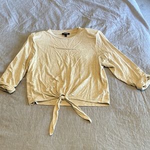 Express size XS cropped tire front lightweight sweatshirt with shoulder pads